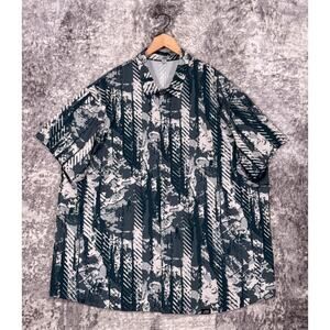 One Bone Shirt 4 / 5XL Mens Hybrid Glitch Camo Performance Grid Button Down